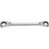 Double open ended spanner with ring ratchet 10x11mm